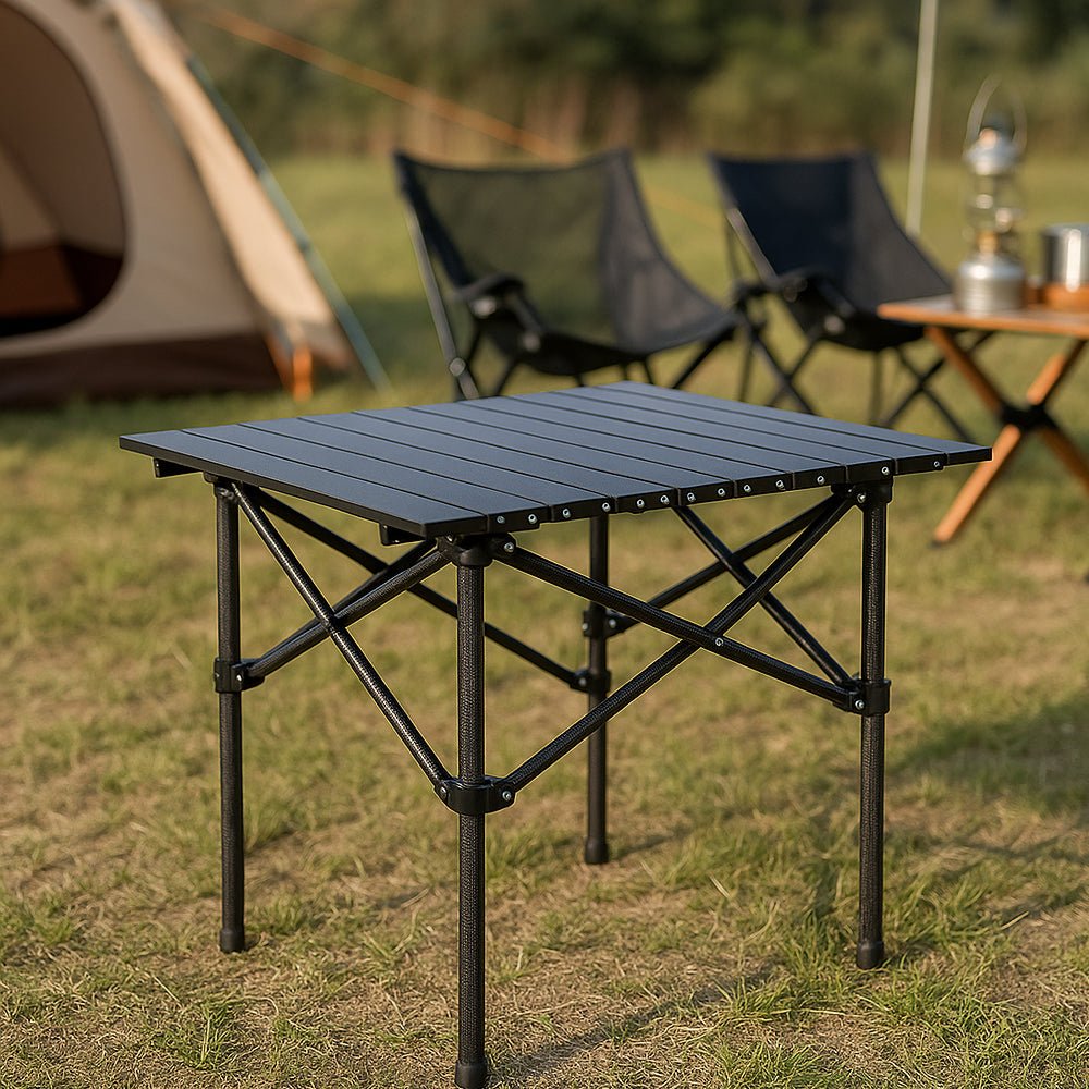 Campflex Table-foldable camping table with X frame & heat-resistant surface 0