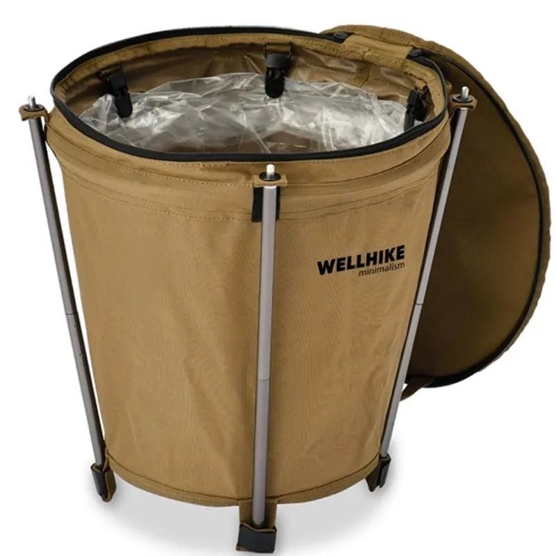 Camptrash bin-foldable camping waste bucket made of oxford fabric with 20l volume & PVC interior feed 0