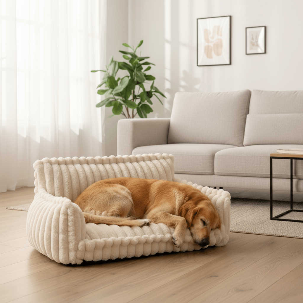 CANILUX – Cama ortopédica para perros con reposacabezas elevado y cojín suave