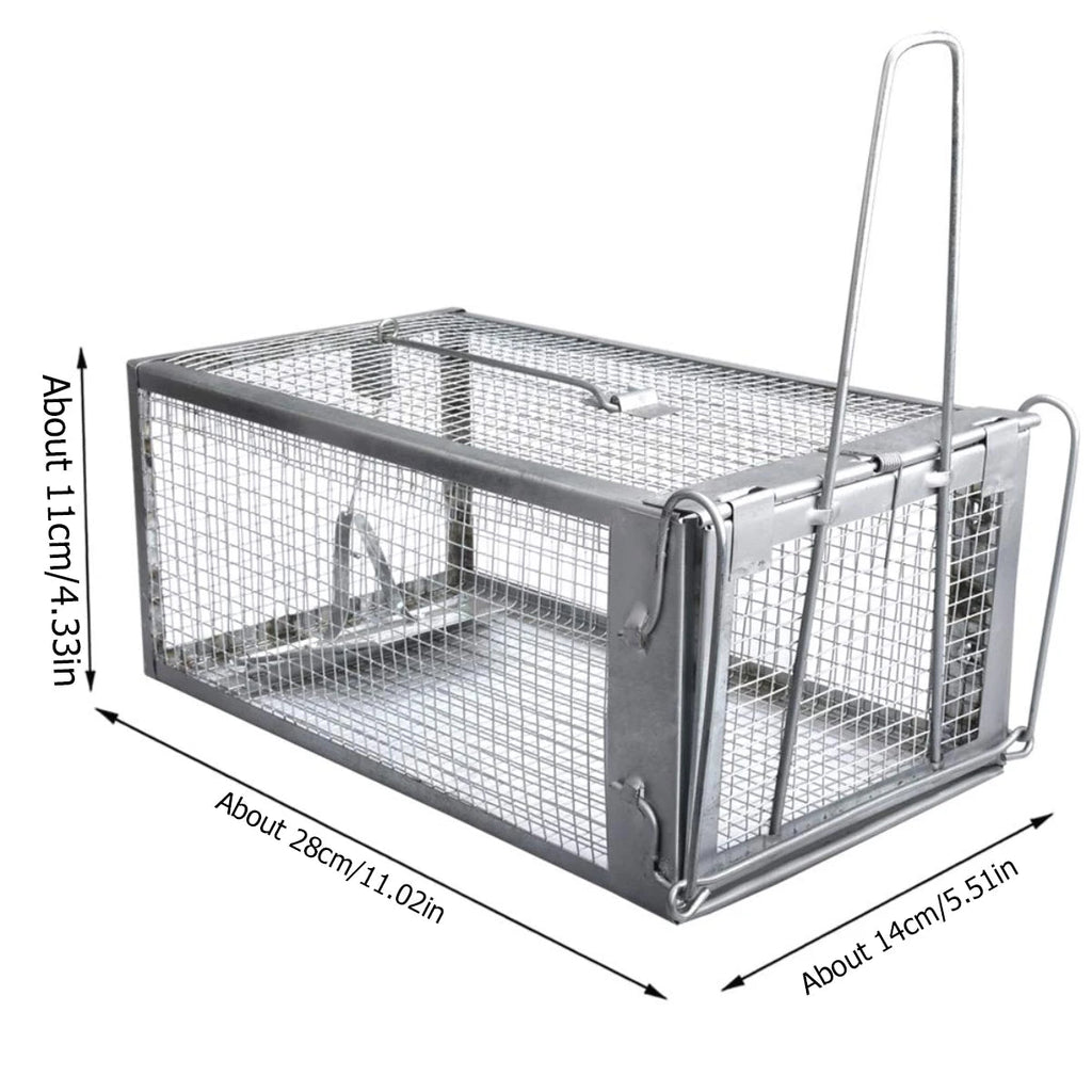 Humane Rodent Control Cage Trap for Mice and Rats - Durable Galvanized Iron, High Sensitivity Auto Lock 1