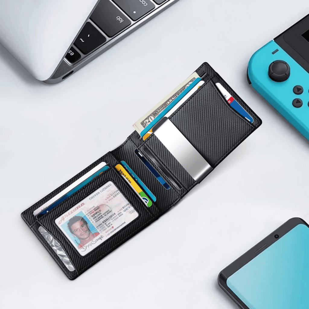 CarbonVault - Ultra Slim Carbon Fiber Anti RFID Wallet for Secure Card Protection 1