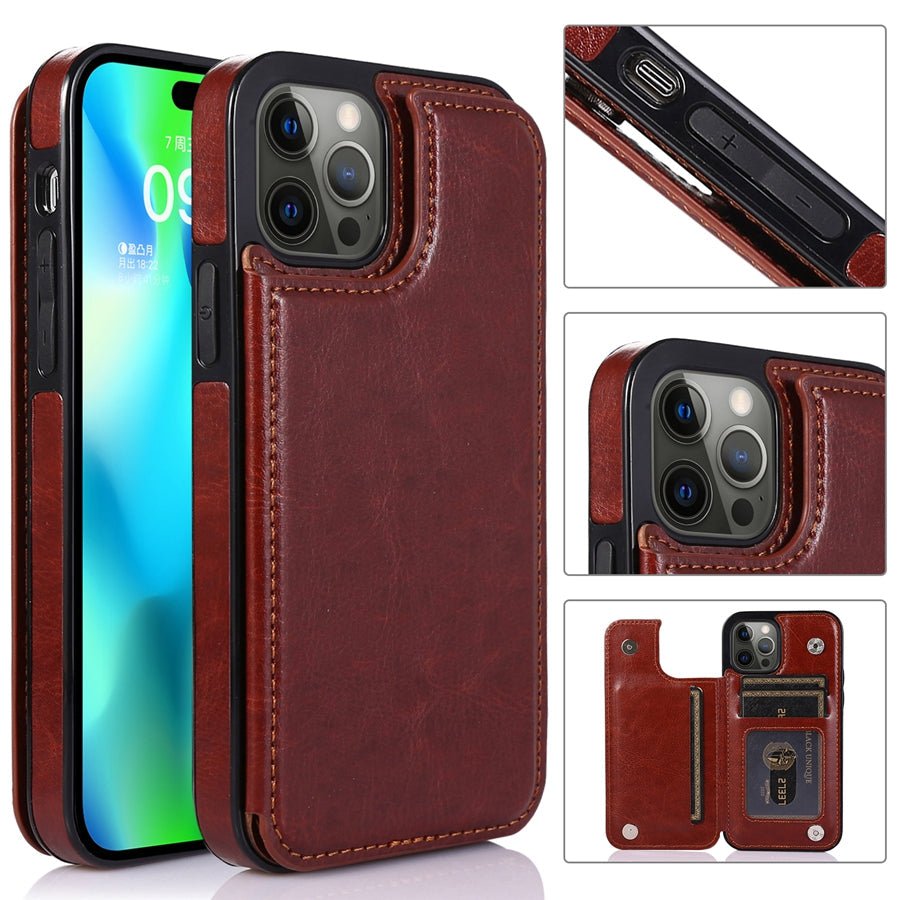 CARDHOLD LEATHER - Elegante custodia per smartphone con scomparti per carte di credito