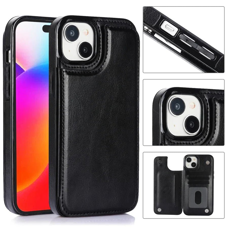 CARDHOLD LEATHER - Elegante custodia per smartphone con scomparti per carte di credito