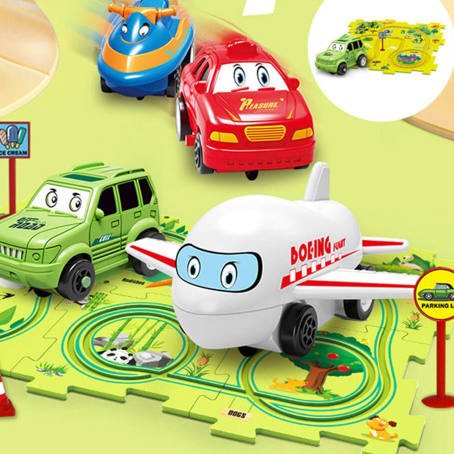 Carpuzzle - Puzzle creativo su pista con auto e accessori