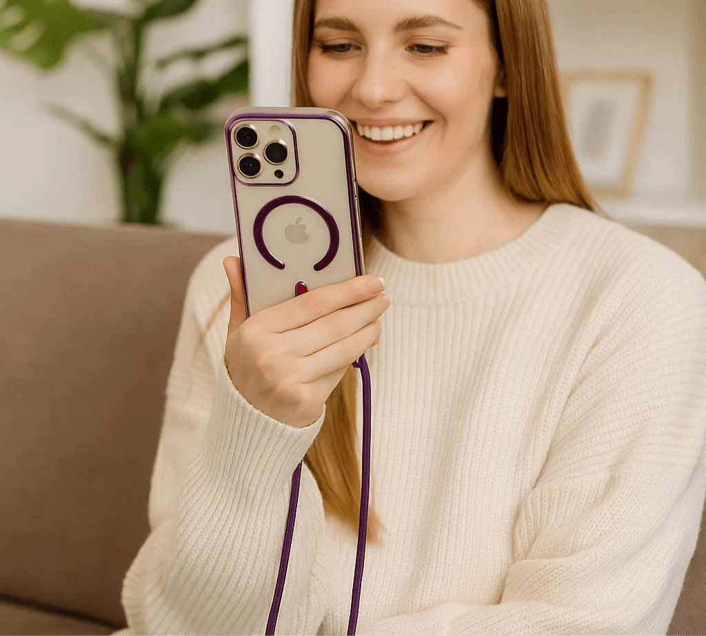 CarryLink – Cordino regolabile per telefono con custodia trasparente MagSafe