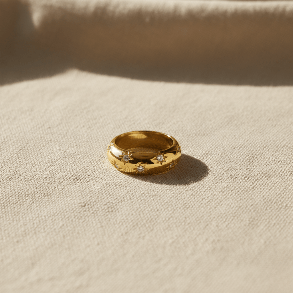 Celestial Dome Silver Gold Ring