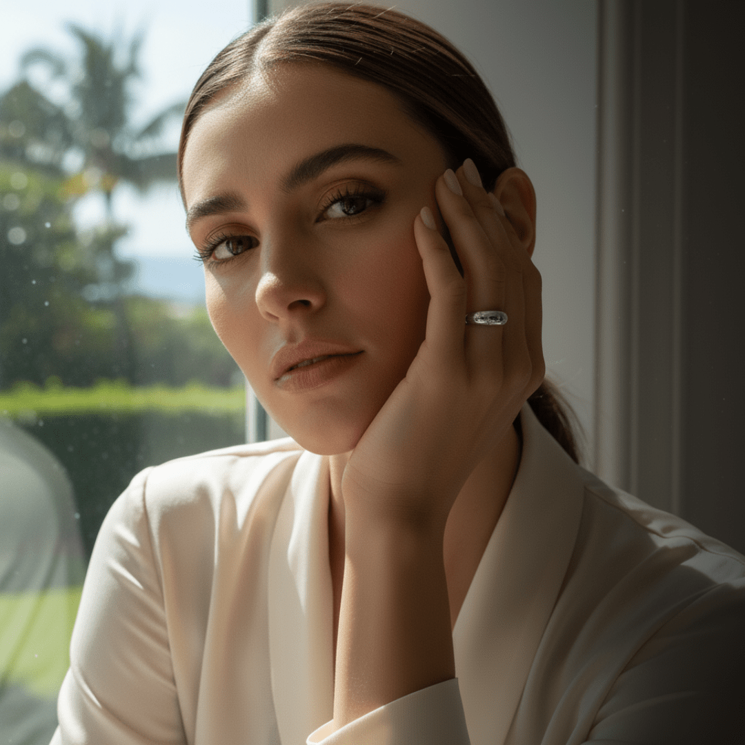 Celestial Dome Silver Gold Ring