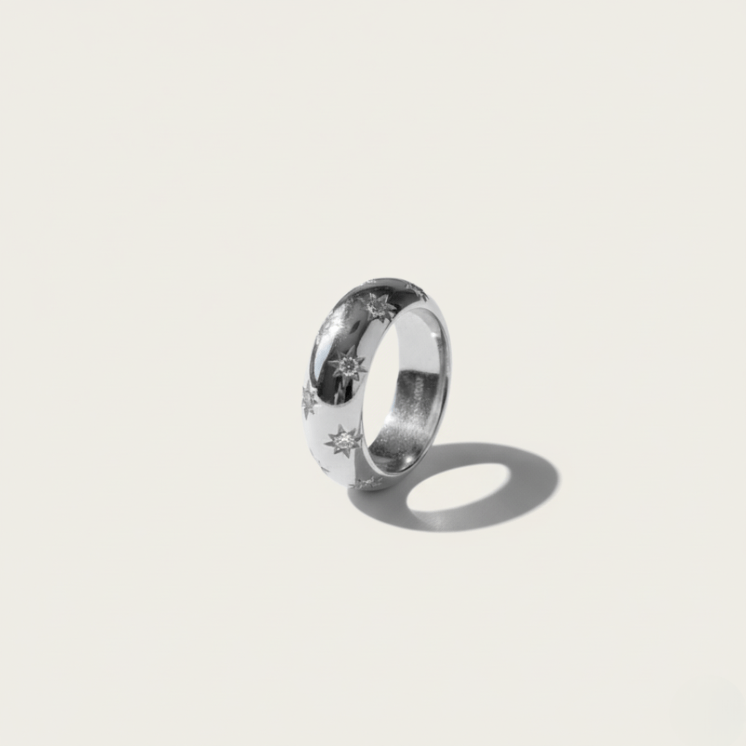 Celestial Dome Silver Gold Ring