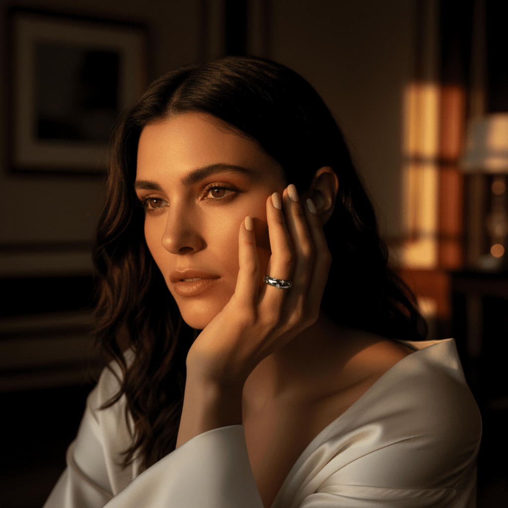 Celestial Dome Silver Gold Ring