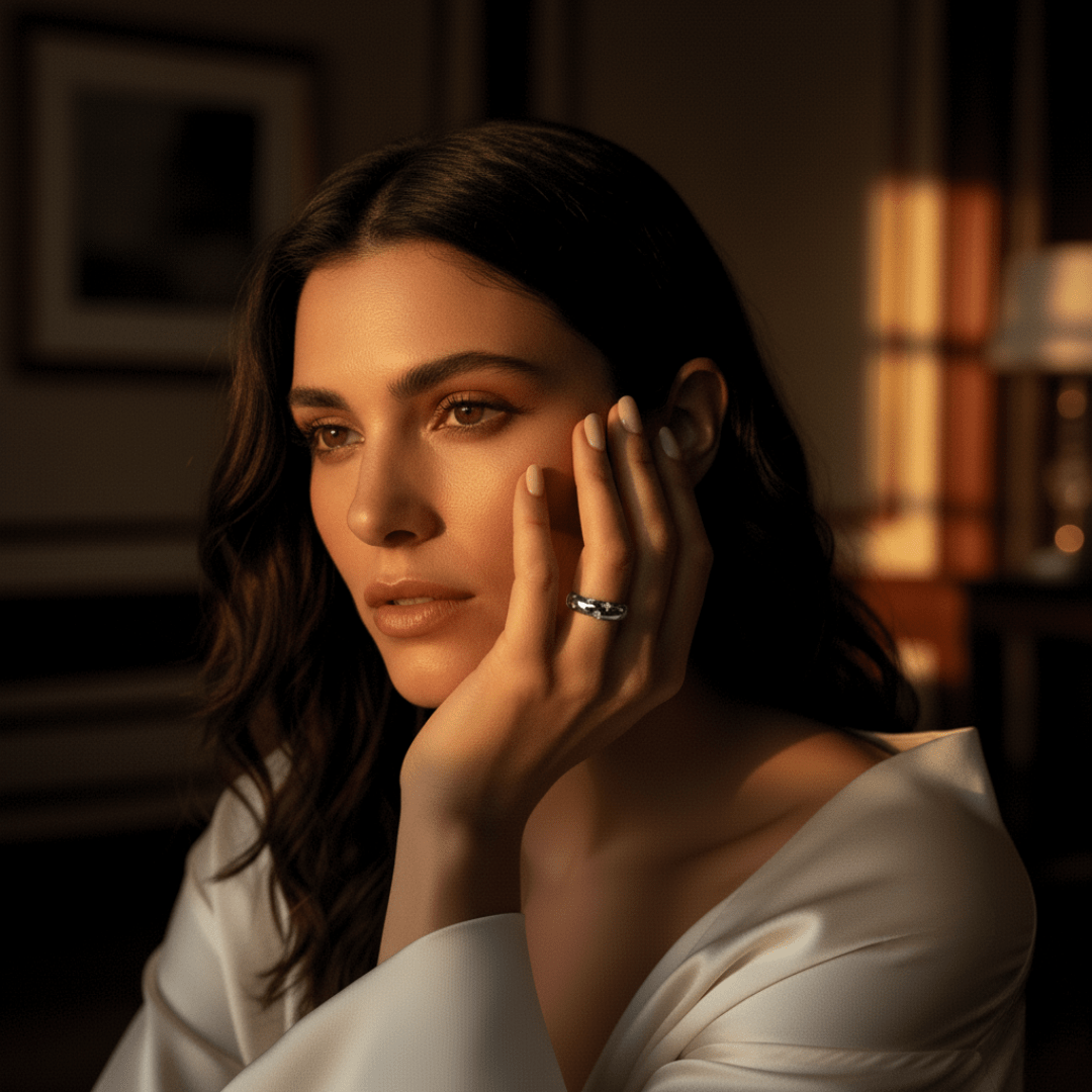 Celestial Dome Silver Gold Ring