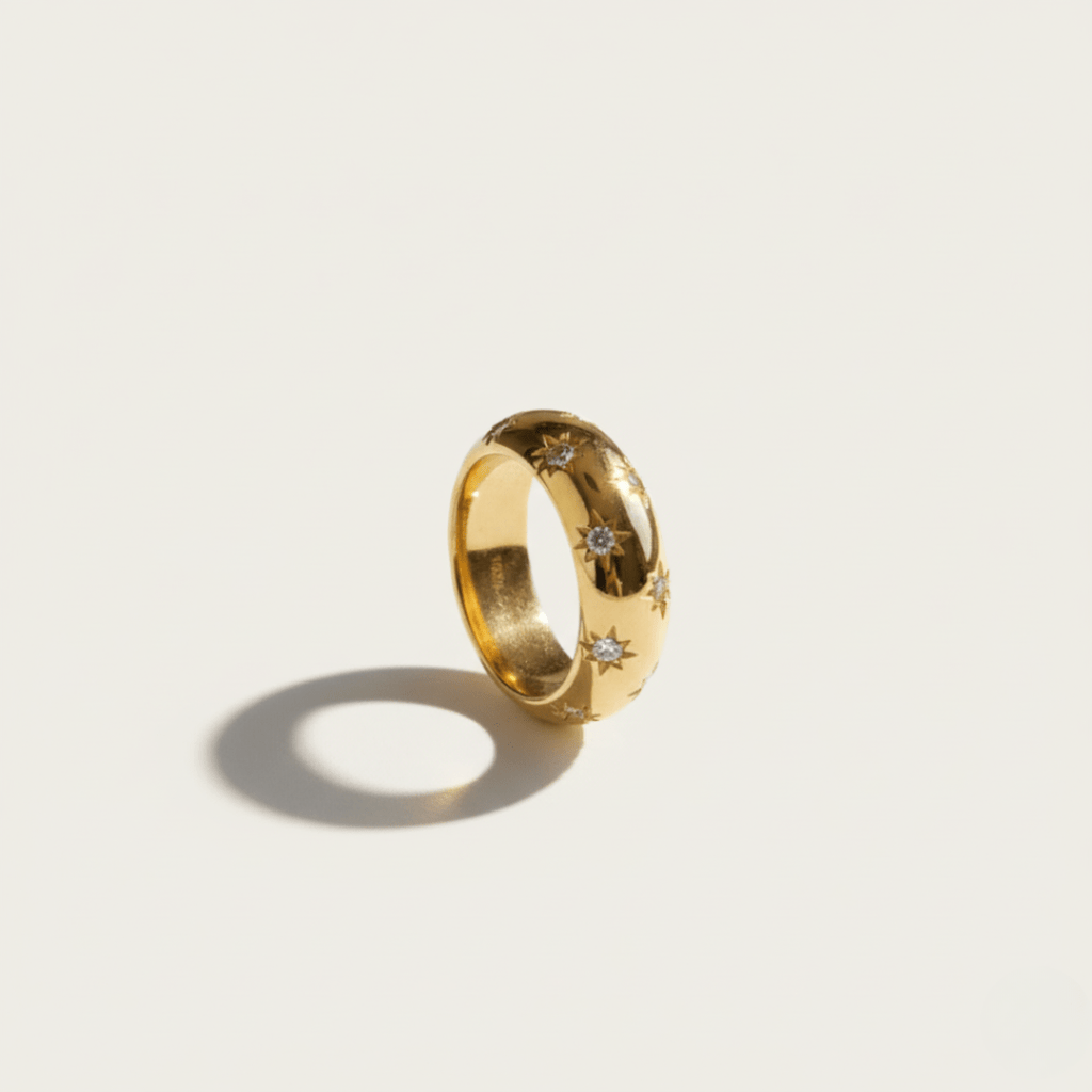 Celestial Dome Silver Gold Ring