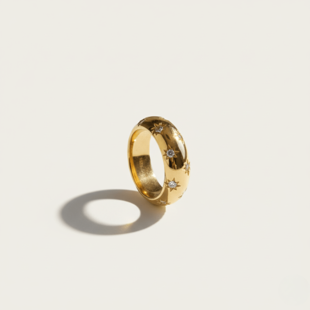 Celestial Dome Silver Gold Ring