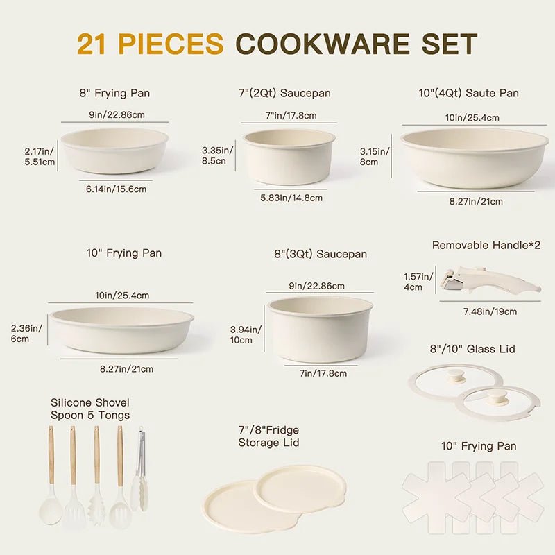 NONTACK CERAMIC – 21 piece non-stick cookware set with sensor handles 3
