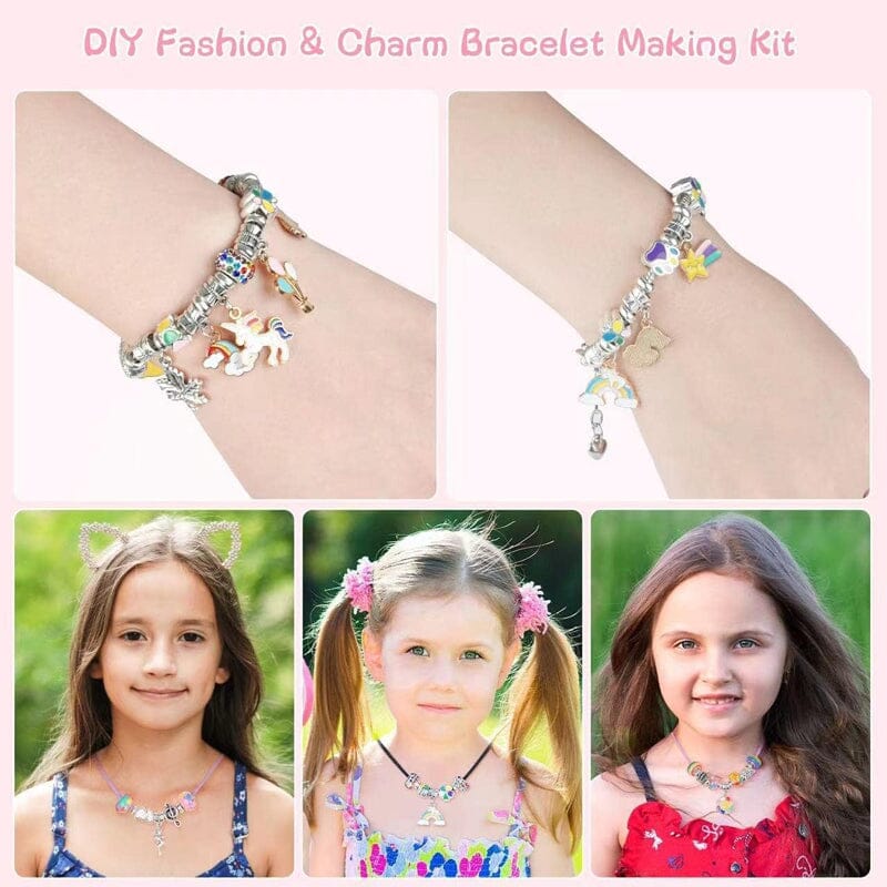 CHARMELLA – Kit per Creare Braccialetti con Charm Scintillanti per Ragazze Creative
