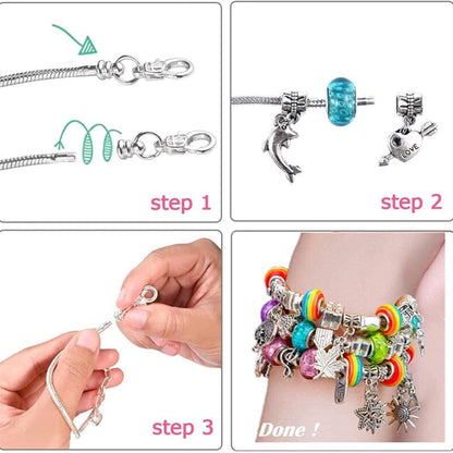 CHARMELLA – Sparkly Girls Charm Bracelet Making Kit for Creative Fun