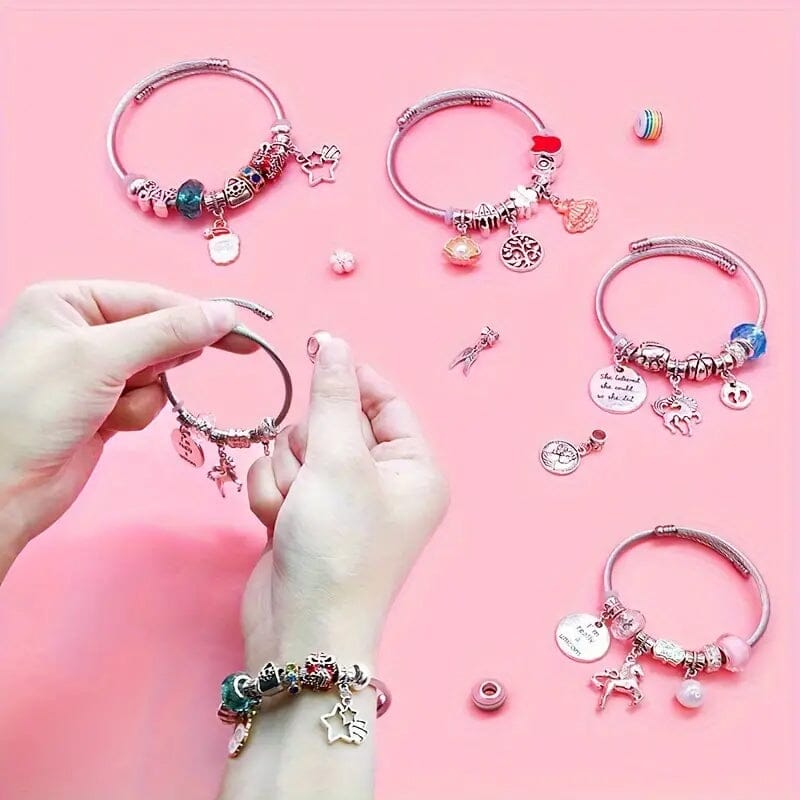 CHARMELLA – Kit per Creare Braccialetti con Charm Scintillanti per Ragazze Creative