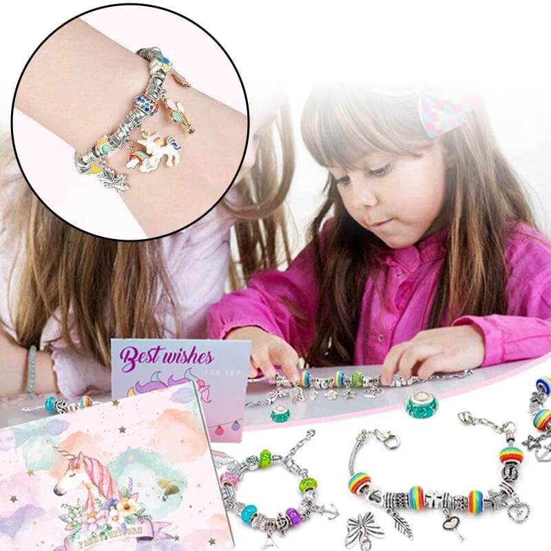 CHARMELLA – Kit per Creare Braccialetti con Charm Scintillanti per Ragazze Creative