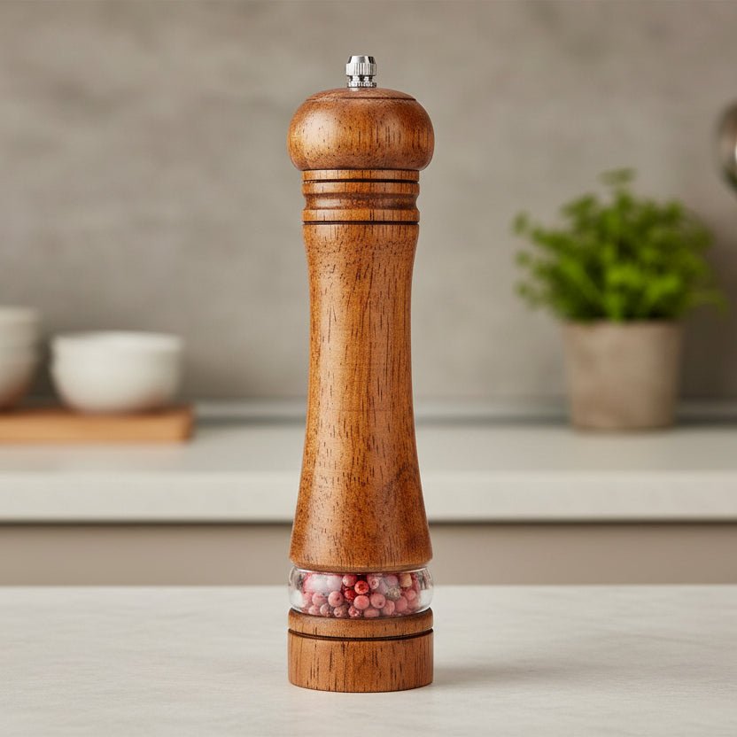 SPICECRAFT – Elegant Wooden Pepper and Salt Grinder with Adjustable Coarseness 0