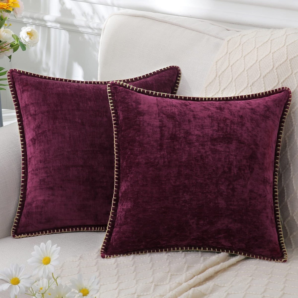 Elegant Chenille Throw Pillow - Super Soft Decorative Cushion 40x60 cm 1