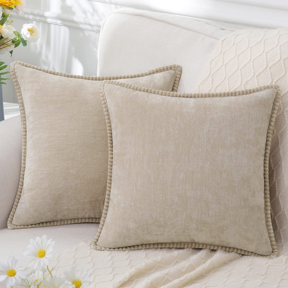 Elegant Chenille Throw Pillow - Super Soft Decorative Cushion 40x60 cm 5