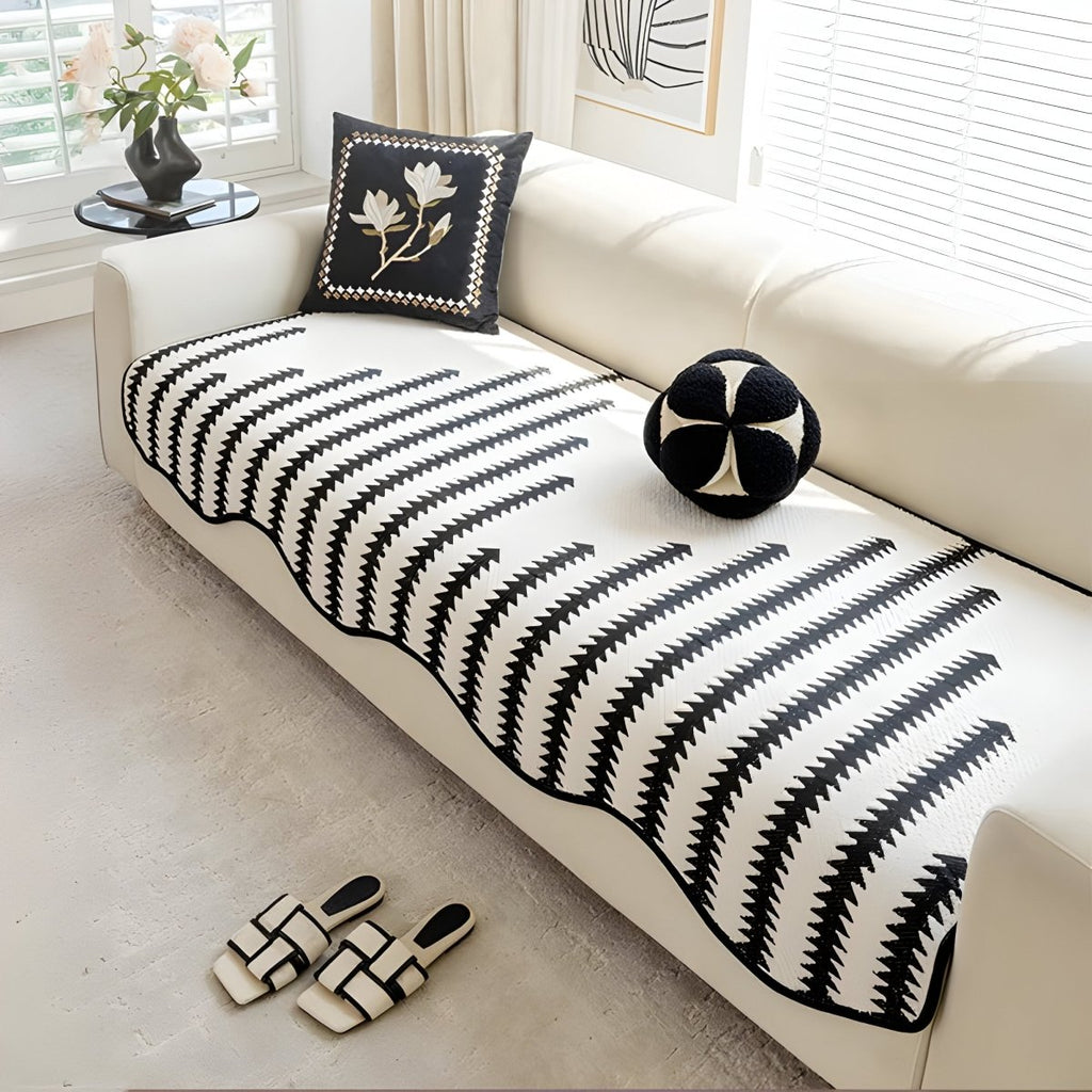 CHEVRONLUXE – Copertura moderna per divano in ciniglia con protezione elegante