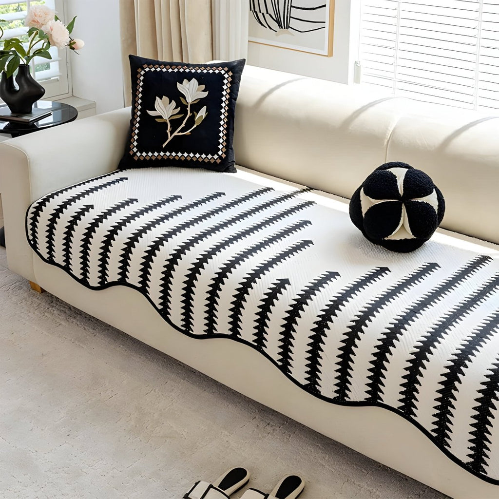 CHEVRONLUXE – Copertura moderna per divano in ciniglia con protezione elegante