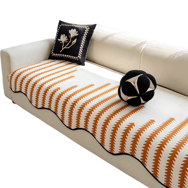 CHEVRONLUXE – Copertura moderna per divano in ciniglia con protezione elegante