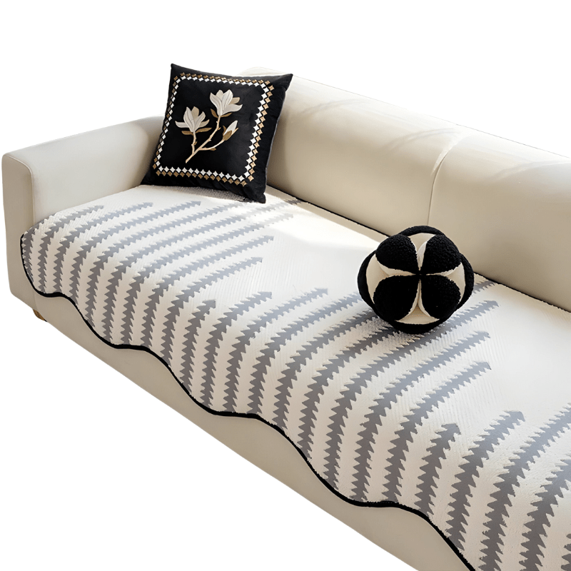 CHEVRONLUXE – Copertura moderna per divano in ciniglia con protezione elegante