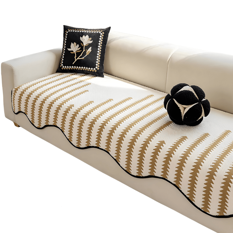 CHEVRONLUXE – Copertura moderna per divano in ciniglia con protezione elegante