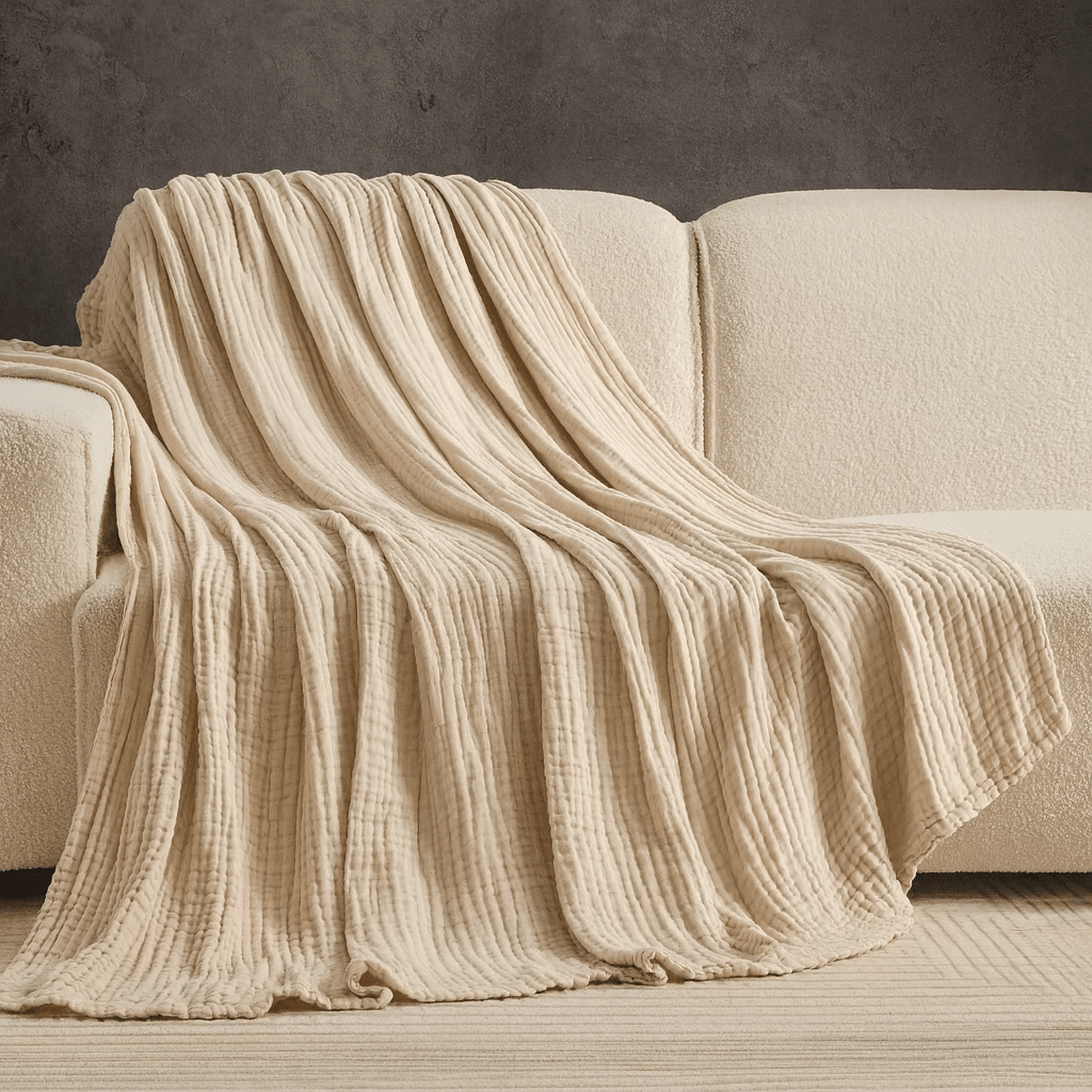PureCotton - Cooling Blanket for Hot Sleepers, Ultra-Breathable Cotton Throw 8