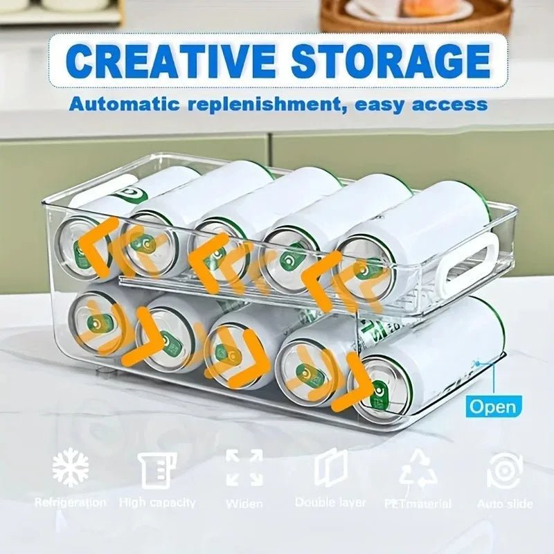 CANSWIFT – 2-Tier Beverage Can Dispenser for Tidy Refrigerators 4