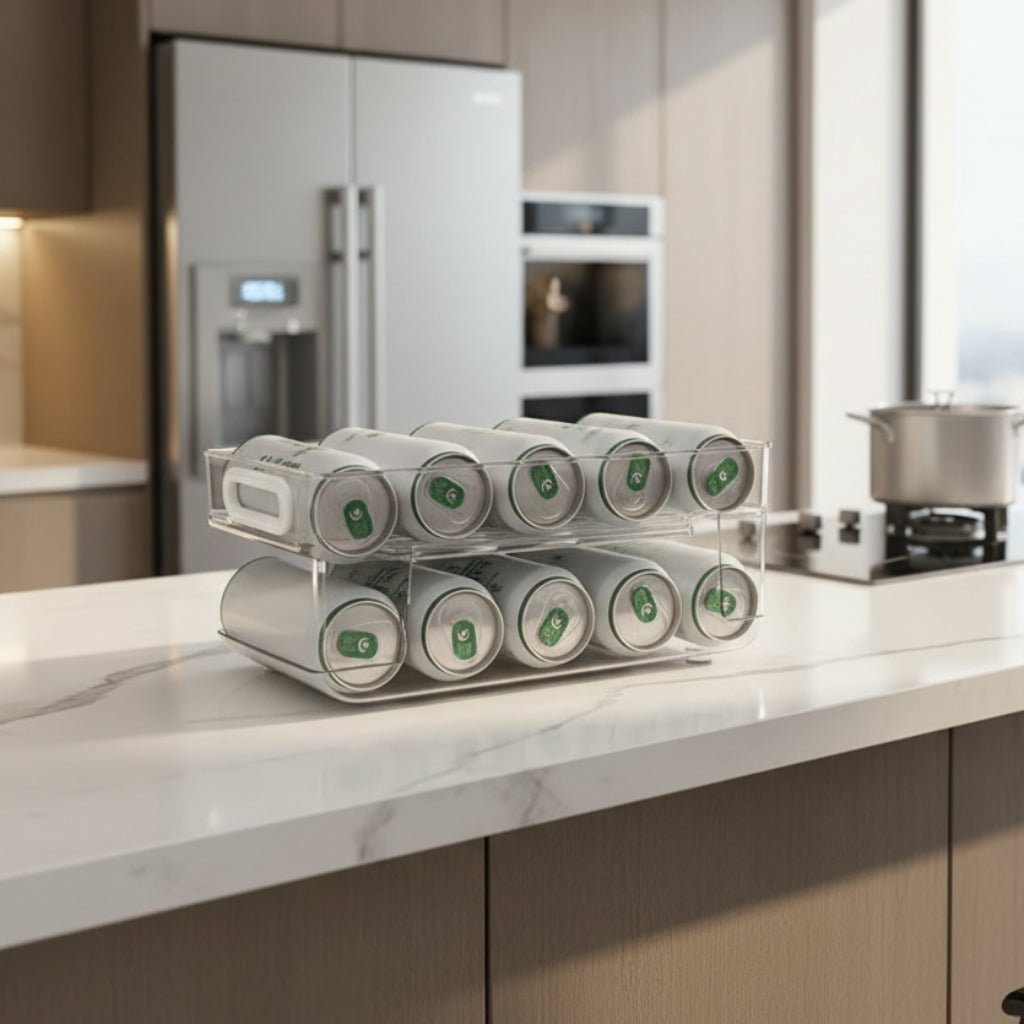 CANSWIFT – 2-Tier Beverage Can Dispenser for Tidy Refrigerators 0