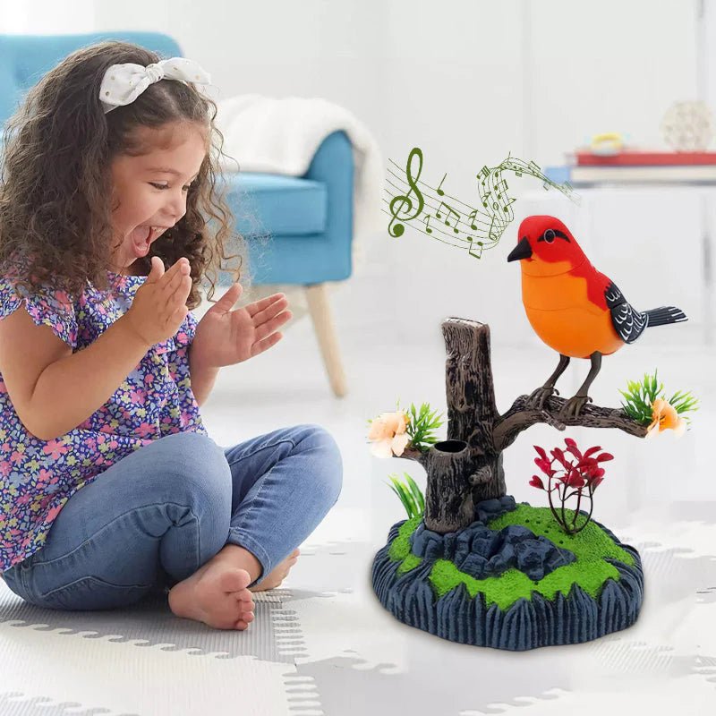 Interactive Voice-Activated Chirping Bird Toy - Realistic Home Décor Companion 0