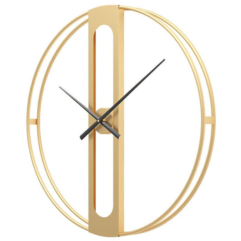 Elegant Gold and Black Modern Wall Clock - 50cm Battery Operated Metal Design 4