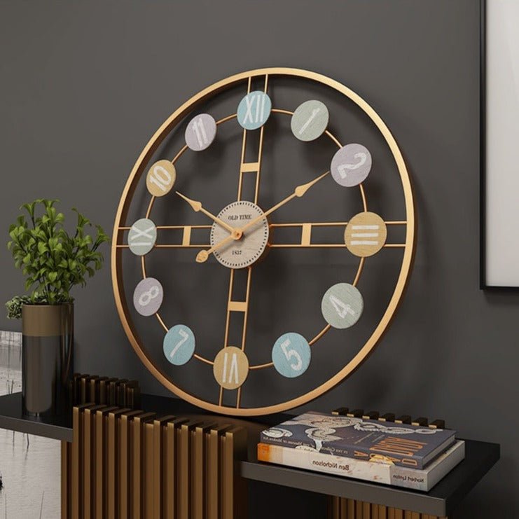 Elegant Pastel Wall Clock with Silent Movement for Home Decor - Battery Operated 1