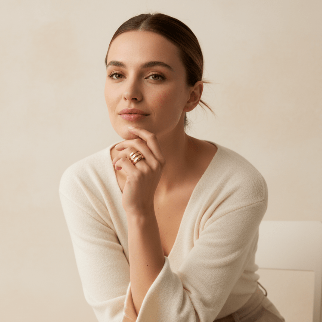 Anillo de nivel costero dorado