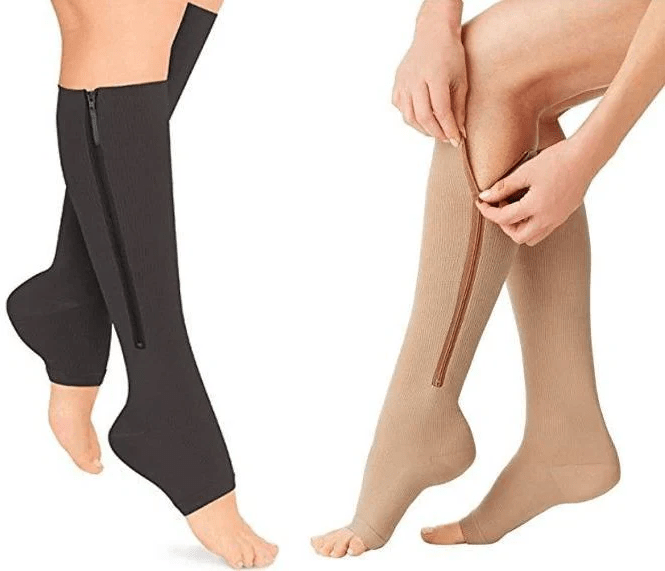 Premium Compression Stocking Socks - 20-30 mmHg Zipper Design for Swollen Legs 3