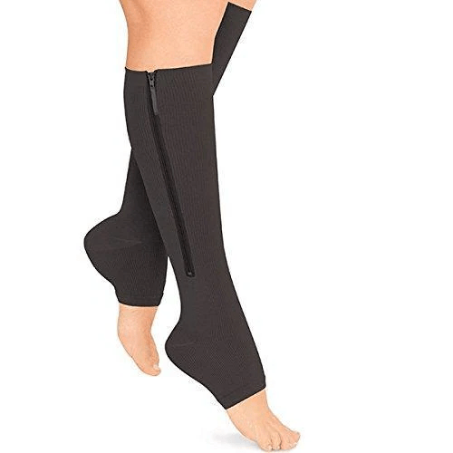 Premium Compression Stocking Socks - 20-30 mmHg Zipper Design for Swollen Legs 0