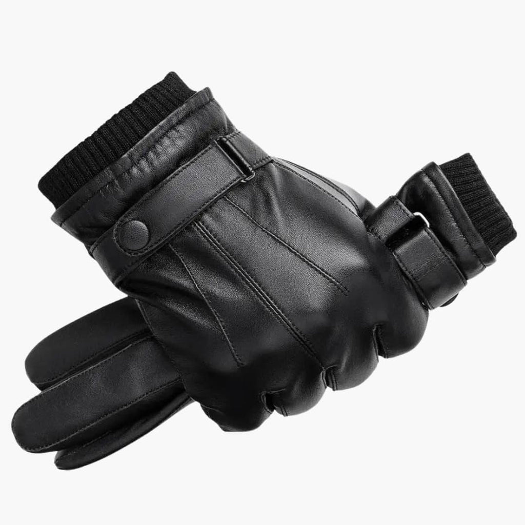 Elegant Men's Leather Winter Gloves - Optimal Warmth & Timeless Comfort 0