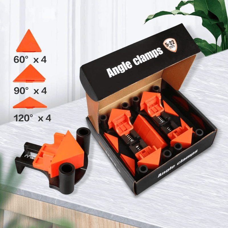 Adjustable Corner Clamp Set for 60/90/120 Degree Angles – One-Handed Operation for Woodworking Projects-3
