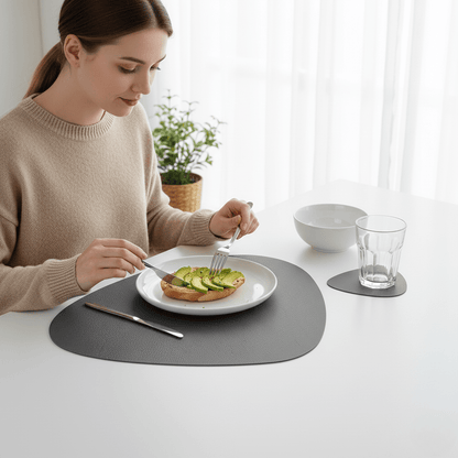 Claro – Ensemble élégant de sets de table et de dessous de verre résistants à la chaleur en plusieurs couleurs