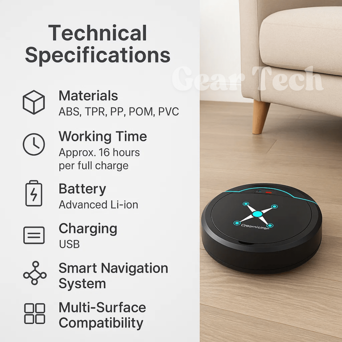 Cleanbot - automatic robot vacuum cleaner with intelligent navigation & wiping function 2