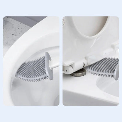 CleanBrush – Brosse de toilette hygiénique en silicone avec support mural