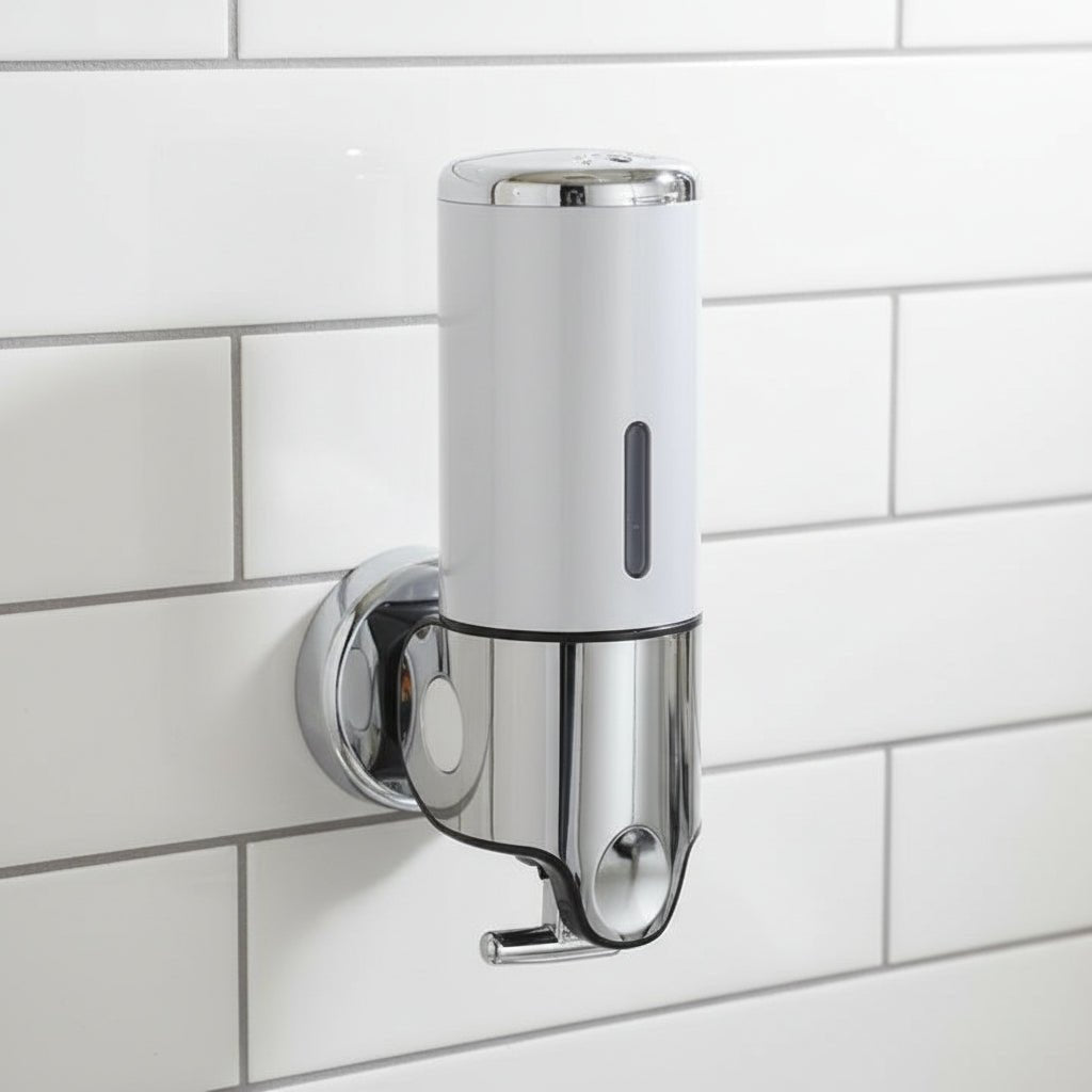 Premium Wall-Mounted Soap Dispenser - Elegant Stainless Steel Design for Space-Saving 0