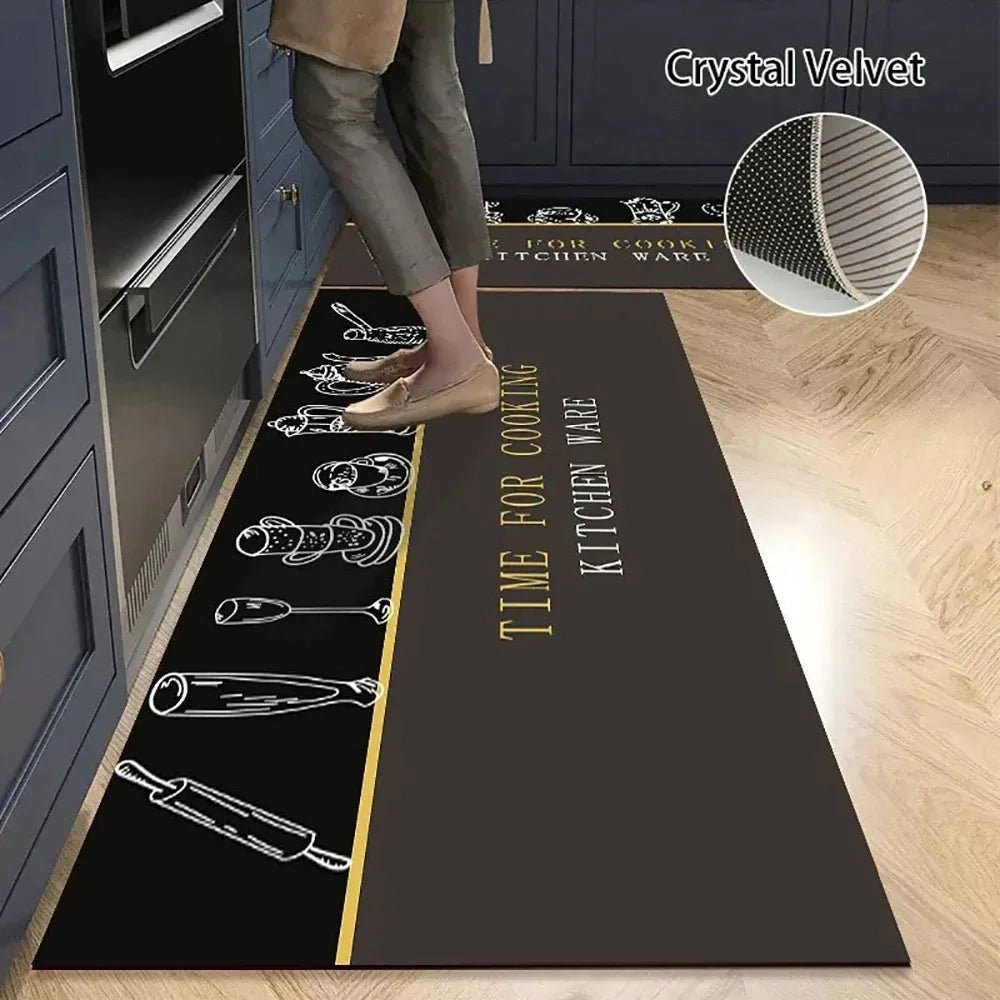 CRYSTALORA STEP – Non-Slip Crystal Velvet Kitchen Mat for Elegant Home Comfort 1
