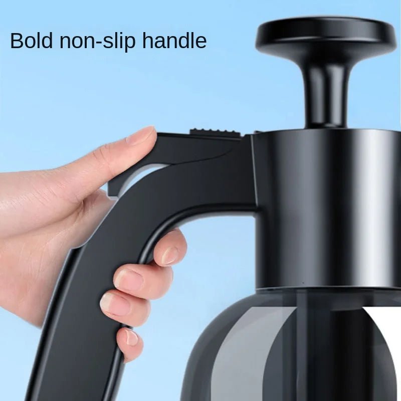 Pulverizador de Espuma CleanPro 2L – Bomba Manual com Bicos Versáteis para Lavagem de Carros, Limpeza de Janelas e Rega de Jardim