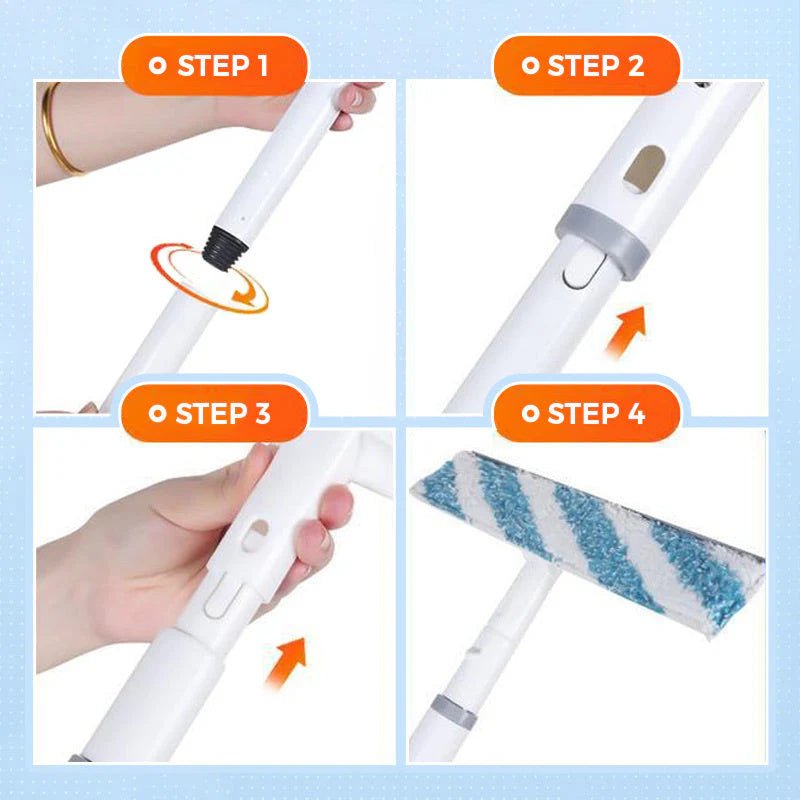 CleanView 3-in-1 Lèche-vitres - Vaporisateur intégré, nettoyage en microfibre et brillance sans trace