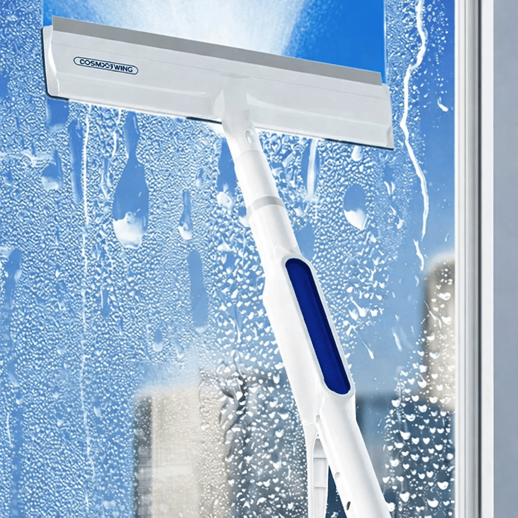 CleanView 3-in-1 Lèche-vitres - Vaporisateur intégré, nettoyage en microfibre et brillance sans trace
