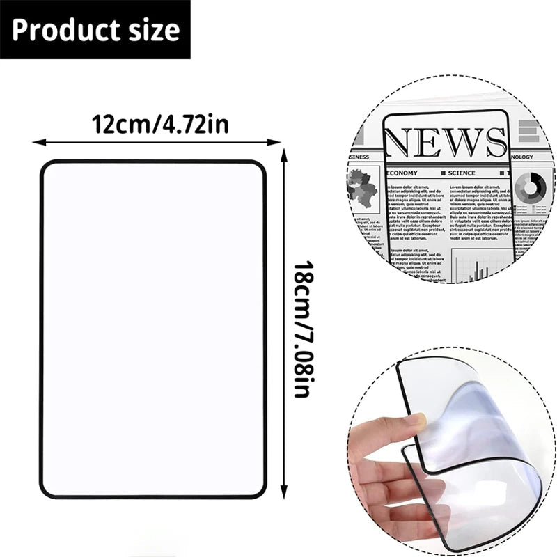 Ultra-Thin A5 Magnifying Glass - 3X Magnification Reading Aid for Seniors 1