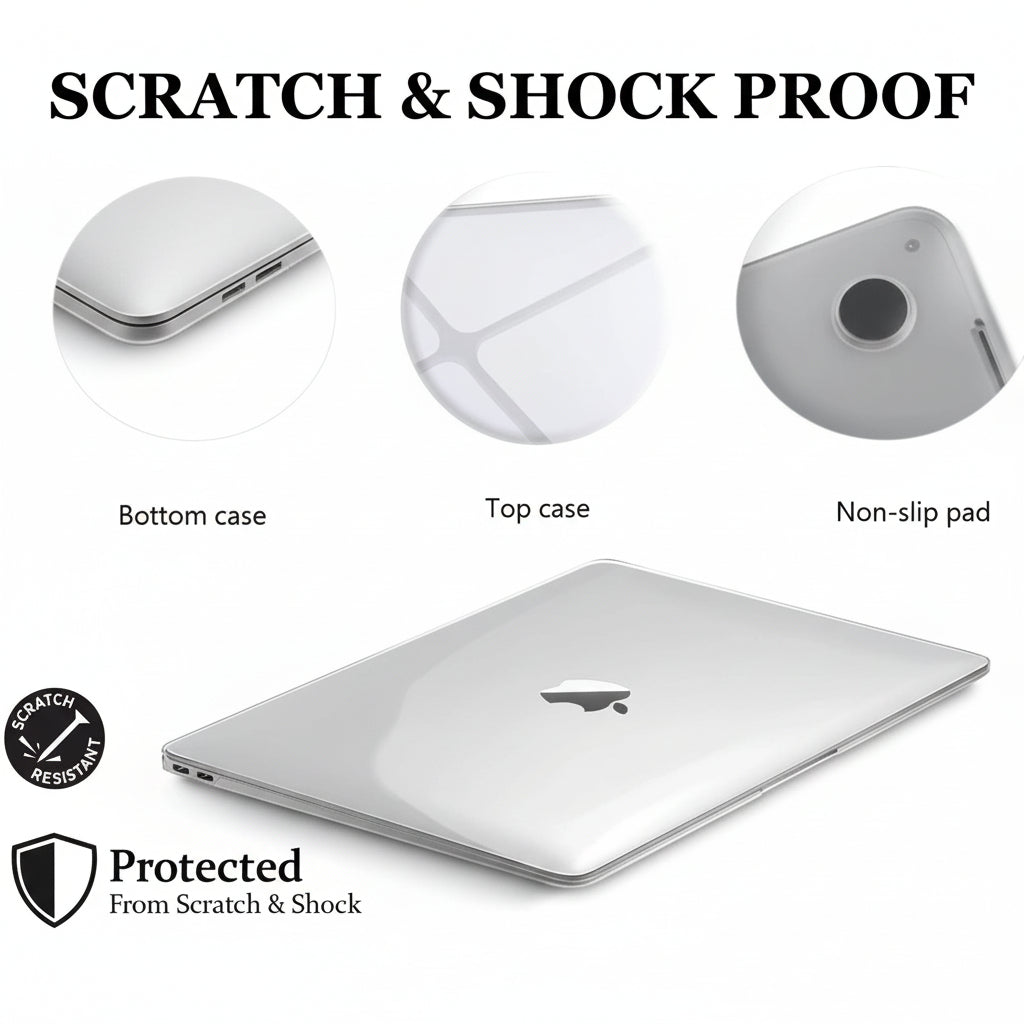 CLEARCASE – Crystal Clear Laptop Case for MacBook Air & Pro, Durable Hard Protection 4